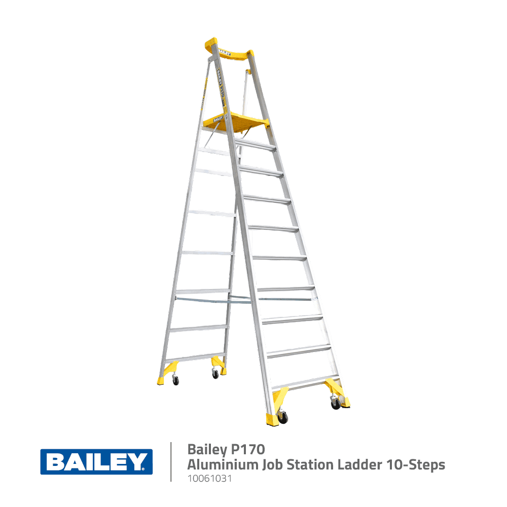 Bailey P170 Aluminium Job Station Ladders | 10 Step Model