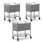 Three Drawer Instrument Stainless Steel Trolley