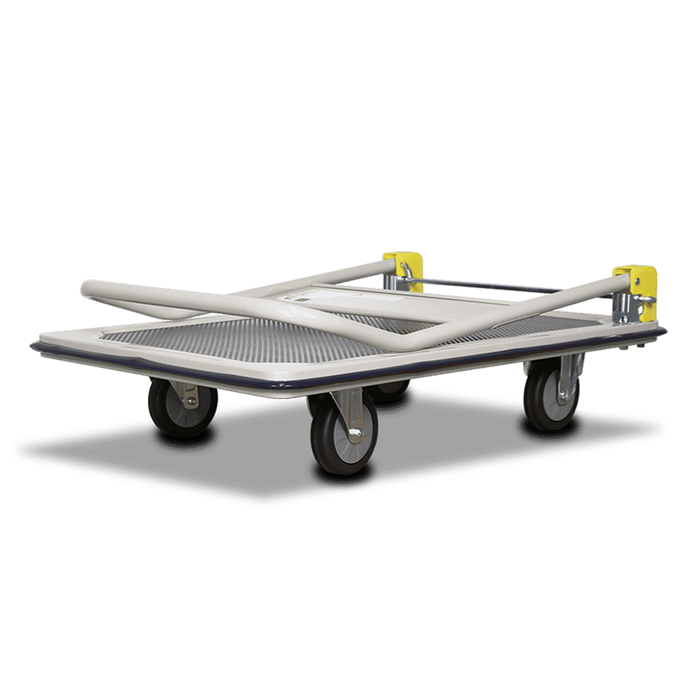 Sitepro Medium Single Deck Platform Trolley with Folding Handle - 920 x 610mm in folding position