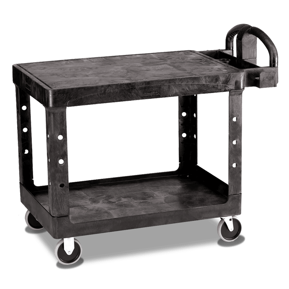 Flat Shelf Utility Cart Black- Large