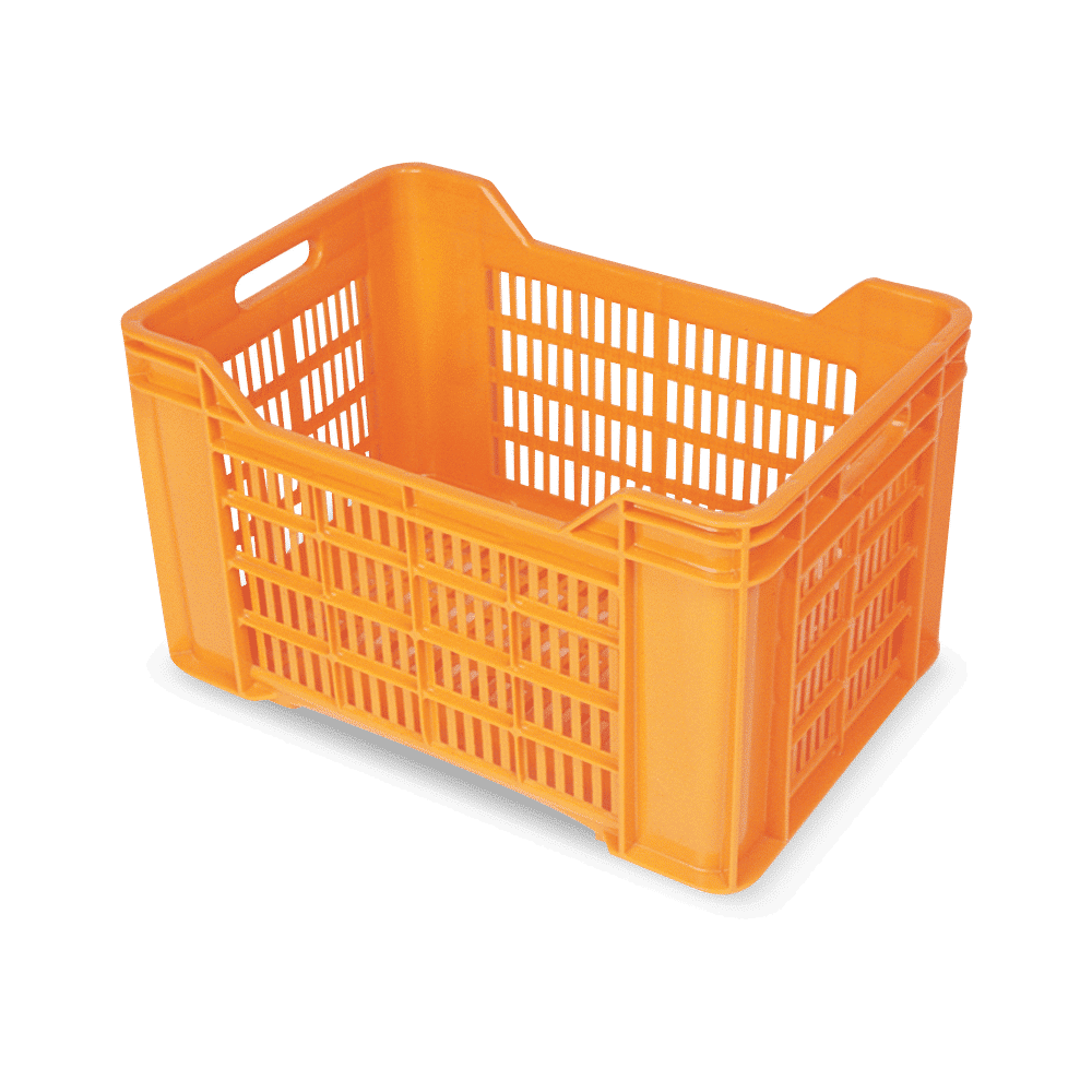 44L Orange Vented Crate