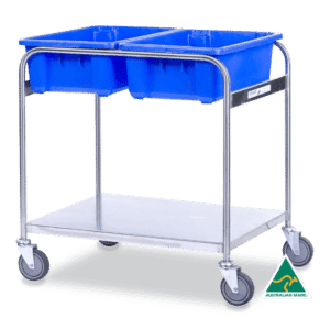 Stainless Steel Double Bin Trolley