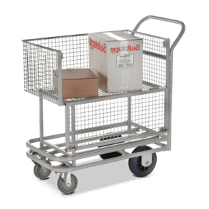 Wire Bin Trolley with Drop Side