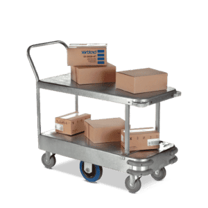 Six Wheel 2 Tier Stock Trolleys with Single Handle