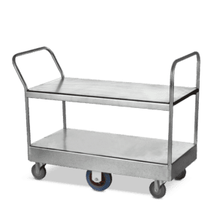 Large Six Wheel 2 Tier Stock Trolley with 2 Handles
