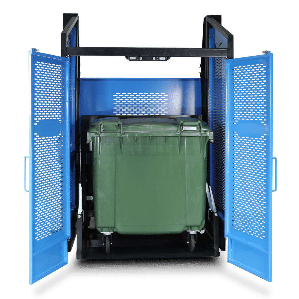 Maxitip Bin Tipper - Wastebin in position