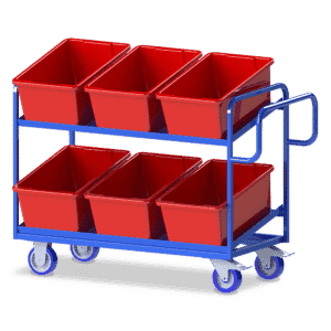 Warehouse Order Picking Trolley - Single Sided - 2 Tier