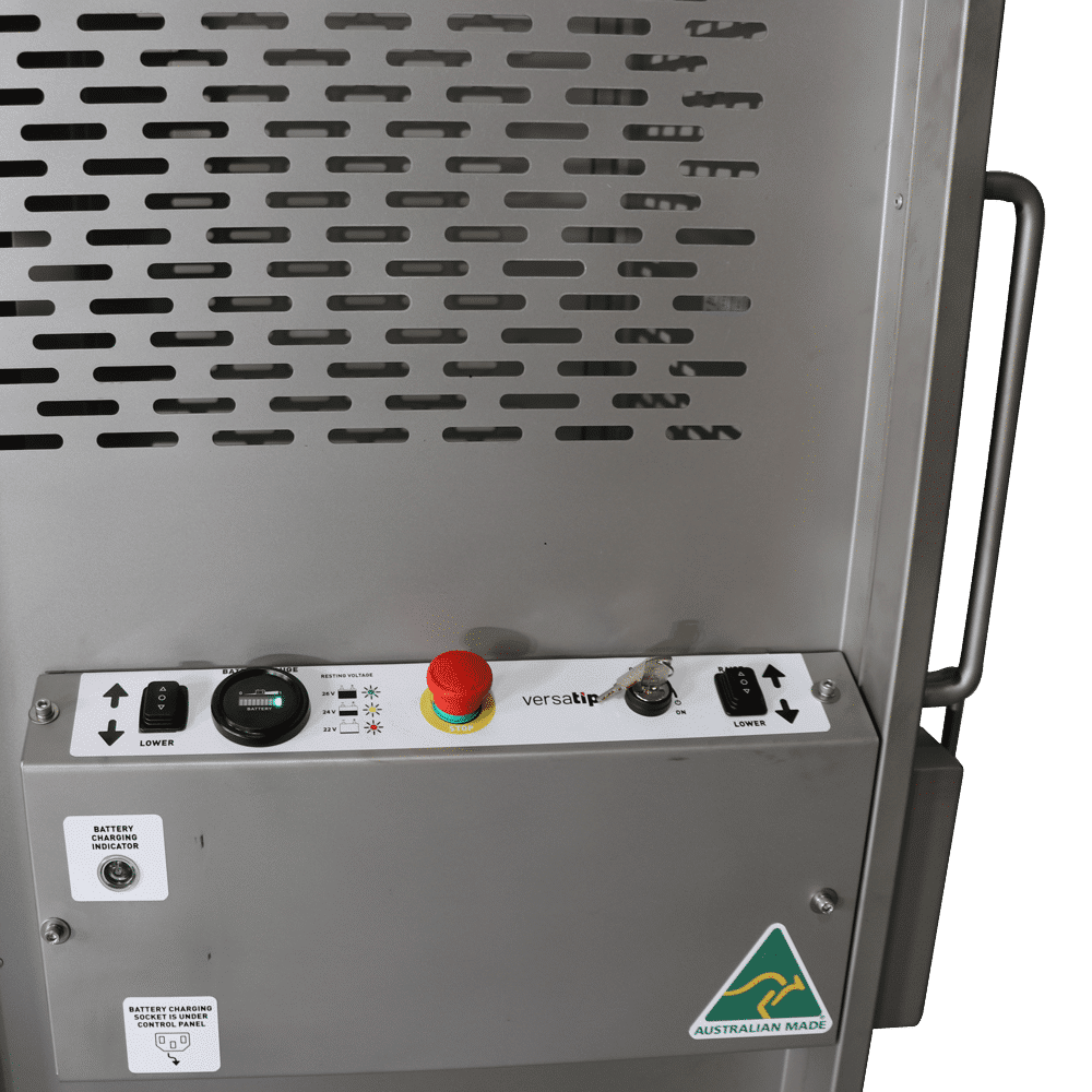 Versatip Stainless Steel Premium Industry Rated Bin Lifter for cleanroom - Control Panel