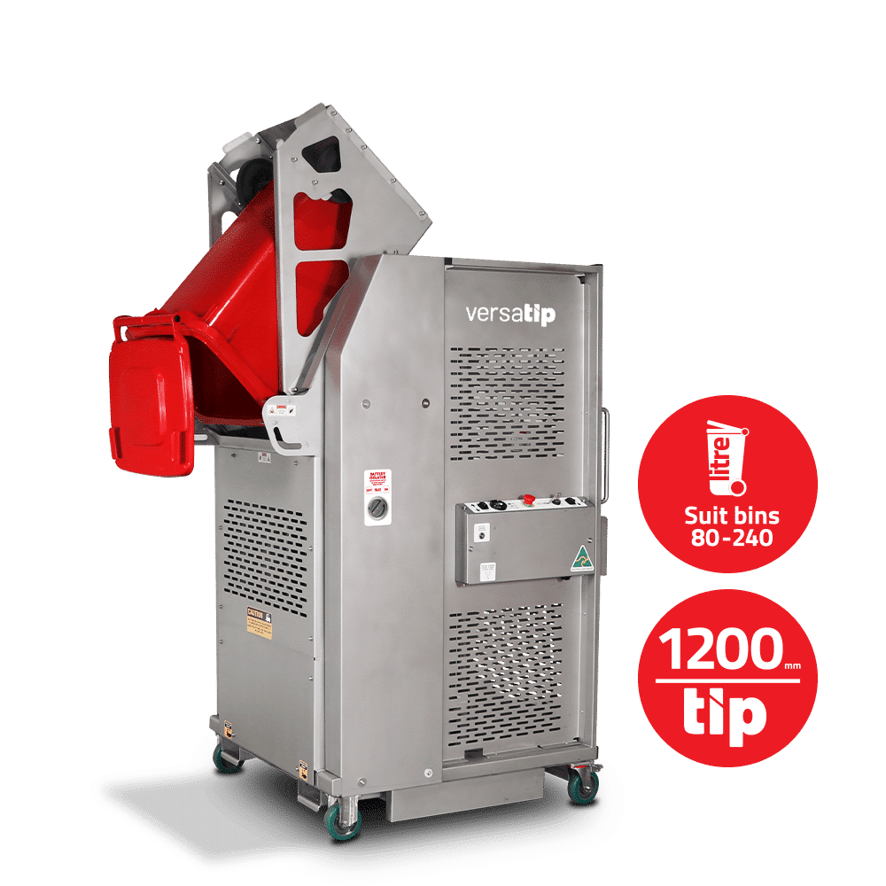Versatip Stainless Steel Premium Industry Rated Bin Lifter for cleanroom