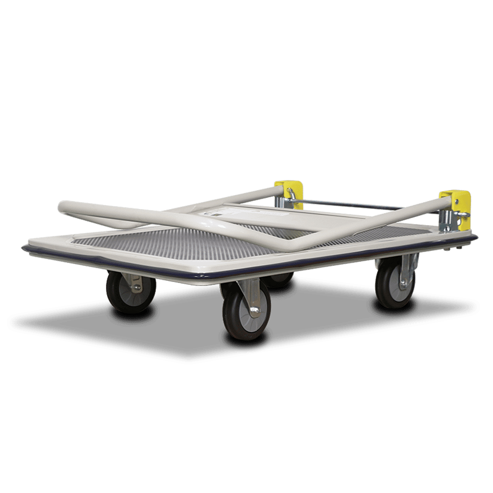 Sitepro Medium Single Deck Platform Trolley with Folding Handle - 920 x 610mm in folding position