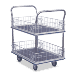 Sitepro Medium 2 Tier Platform Trolley with Wire Sides - 920 x 610mm