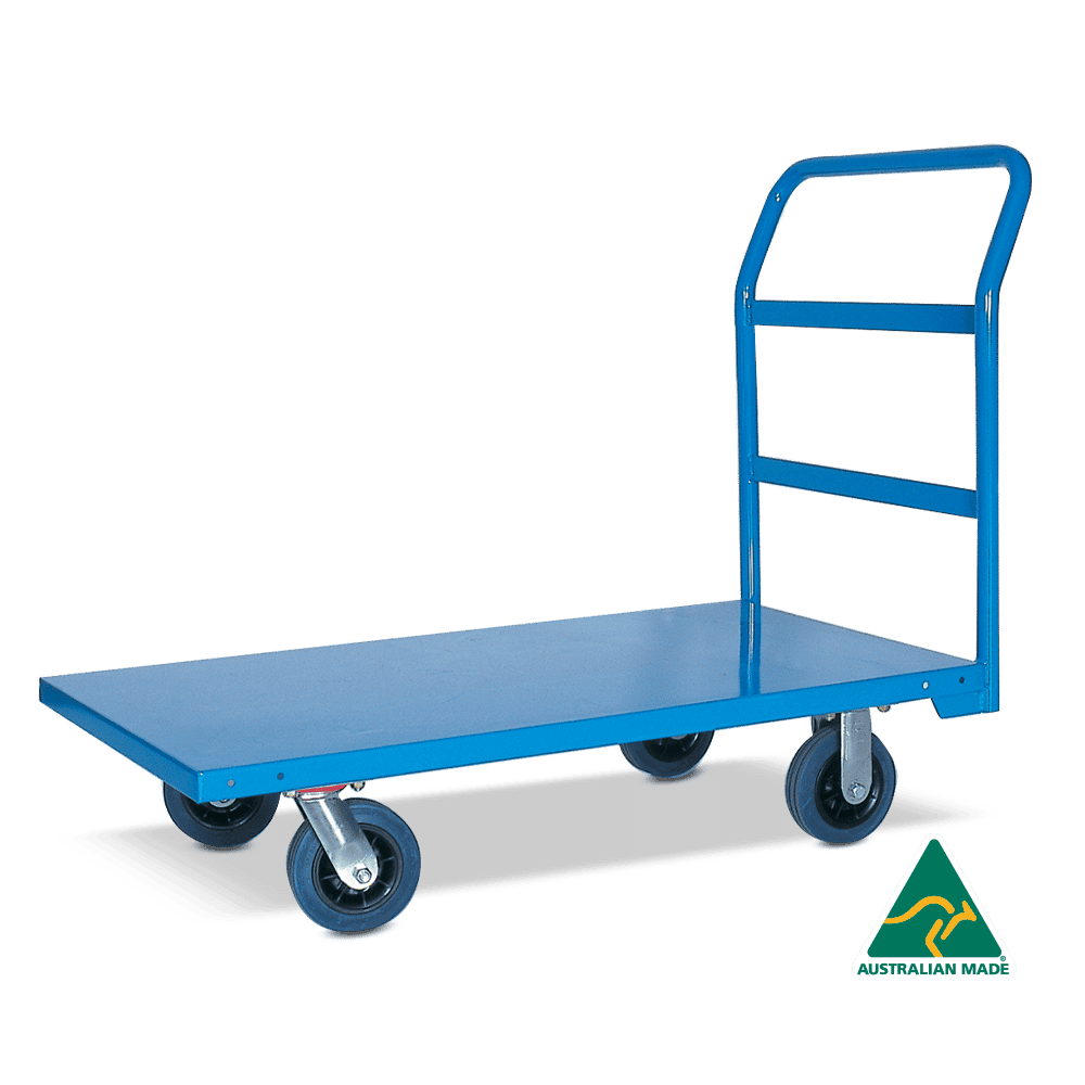 Heavy Duty Flat Deck Trolleys - Resilient Rubber Castors