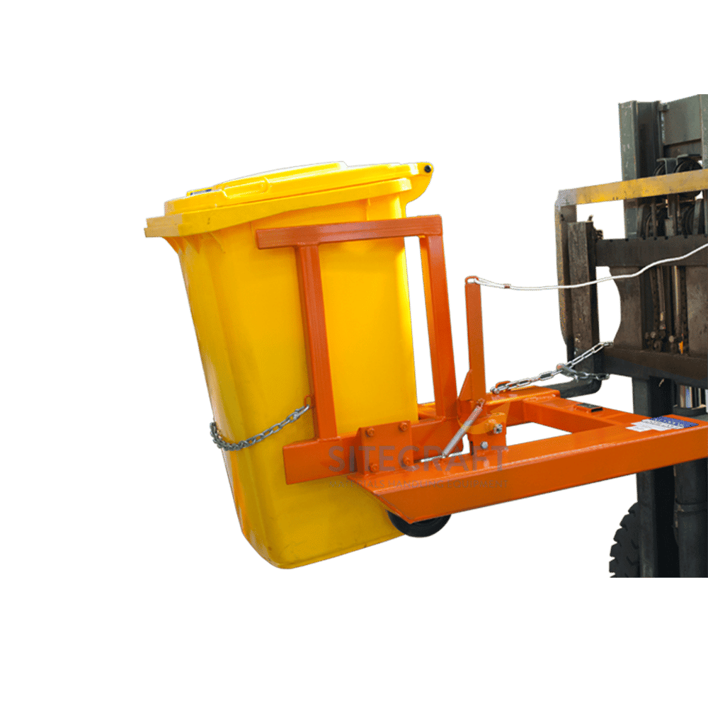 Forklift Attachment Single Wheelie Bin Tipper - 240L Bins