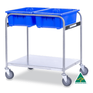 Stainless Steel Double Bin Trolley