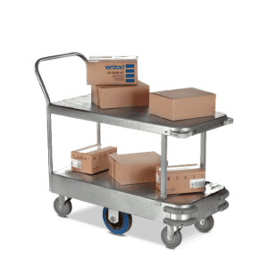 Six Wheel 2 Tier Stock Trolleys with Single Handle